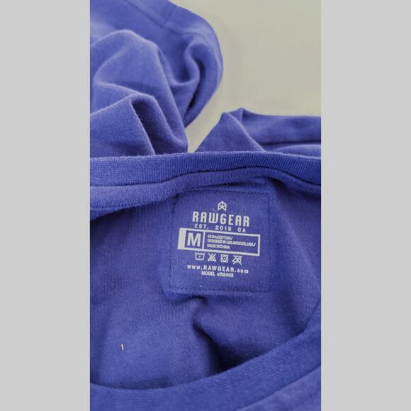 RawGear Long Sleeve Logo T Shirt Mens Size Medium Blue New Tee Activewear #405 - Picture 7 of 7